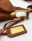 Badgley Mischka Acorn Brown Leather Hobo Bag