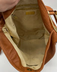 Badgley Mischka Acorn Brown Leather Hobo Bag