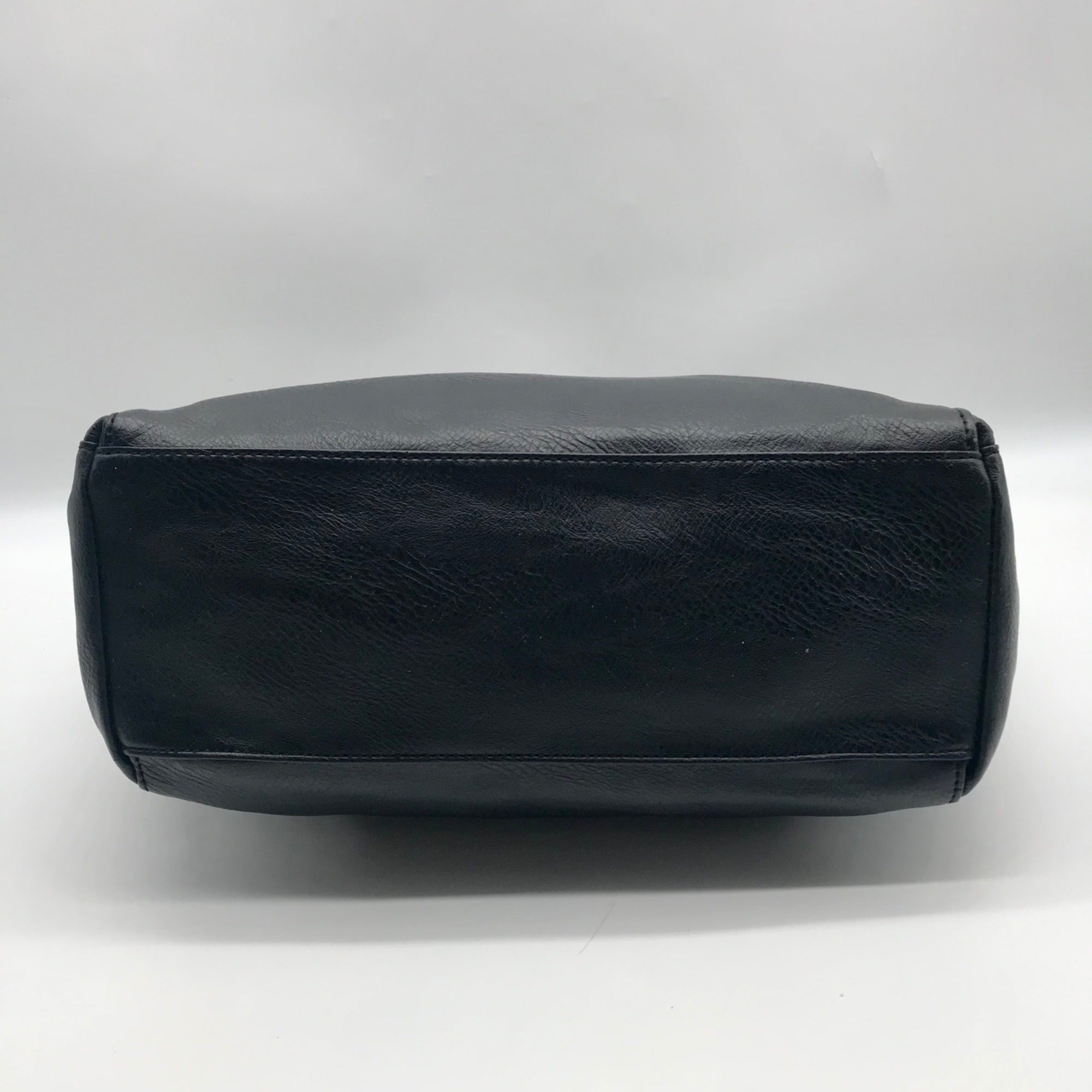 Nine West Black Pebbled Faux Leather Satchel Bag