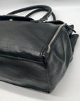 Nine West Black Pebbled Faux Leather Satchel Bag