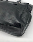 Nine West Black Pebbled Faux Leather Satchel Bag