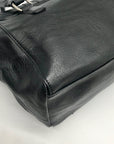 Nine West Black Pebbled Faux Leather Satchel Bag