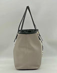 Michael Kors Gray And White Leather Colorblock Tote Bag