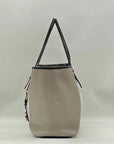 Michael Kors Gray And White Leather Colorblock Tote Bag