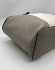 Michael Kors Gray And White Leather Colorblock Tote Bag