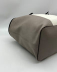 Michael Kors Gray And White Leather Colorblock Tote Bag