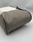 Michael Kors Gray And White Leather Colorblock Tote Bag