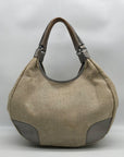 Kate Spade Silver and Beige Linen Hobo Bag