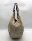 Kate Spade Silver and Beige Linen Hobo Bag