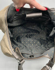 Kate Spade Silver and Beige Linen Hobo Bag