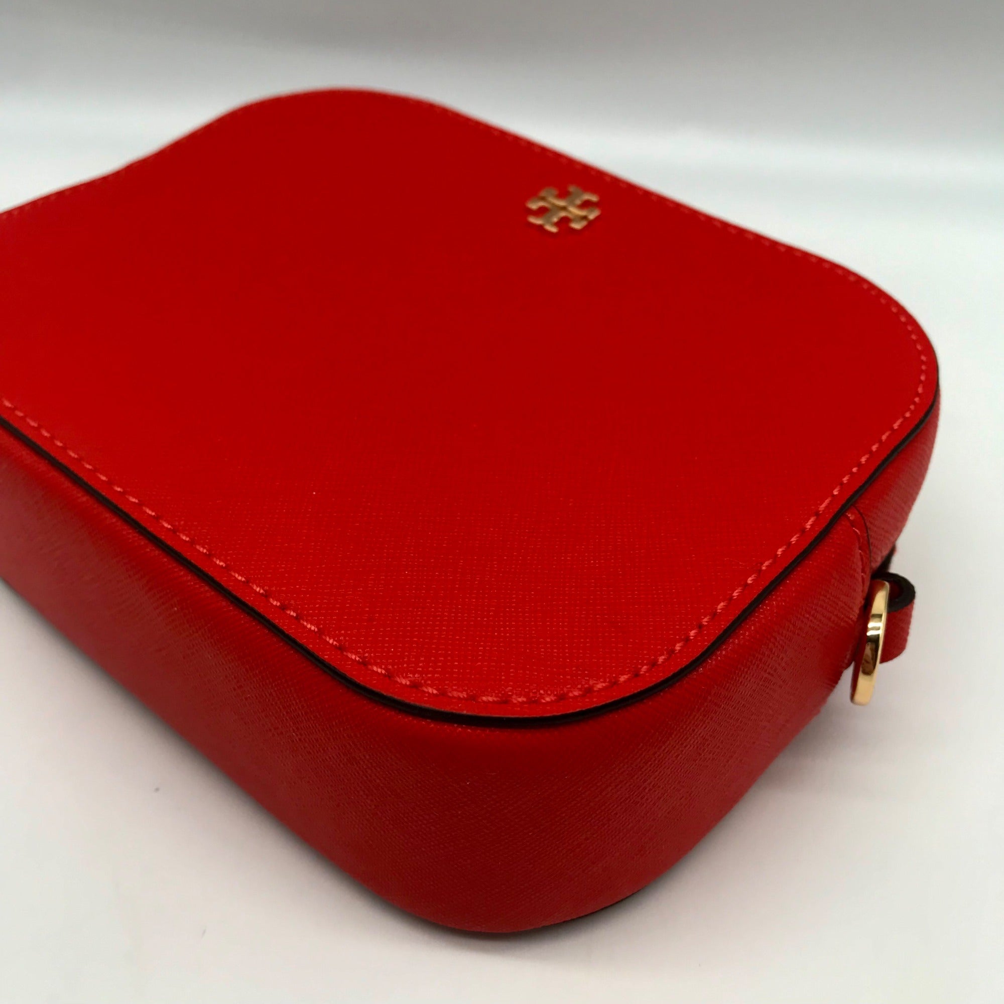 Tory Burch Orange Saffiano Leather Robinson Round Crossbody Bag