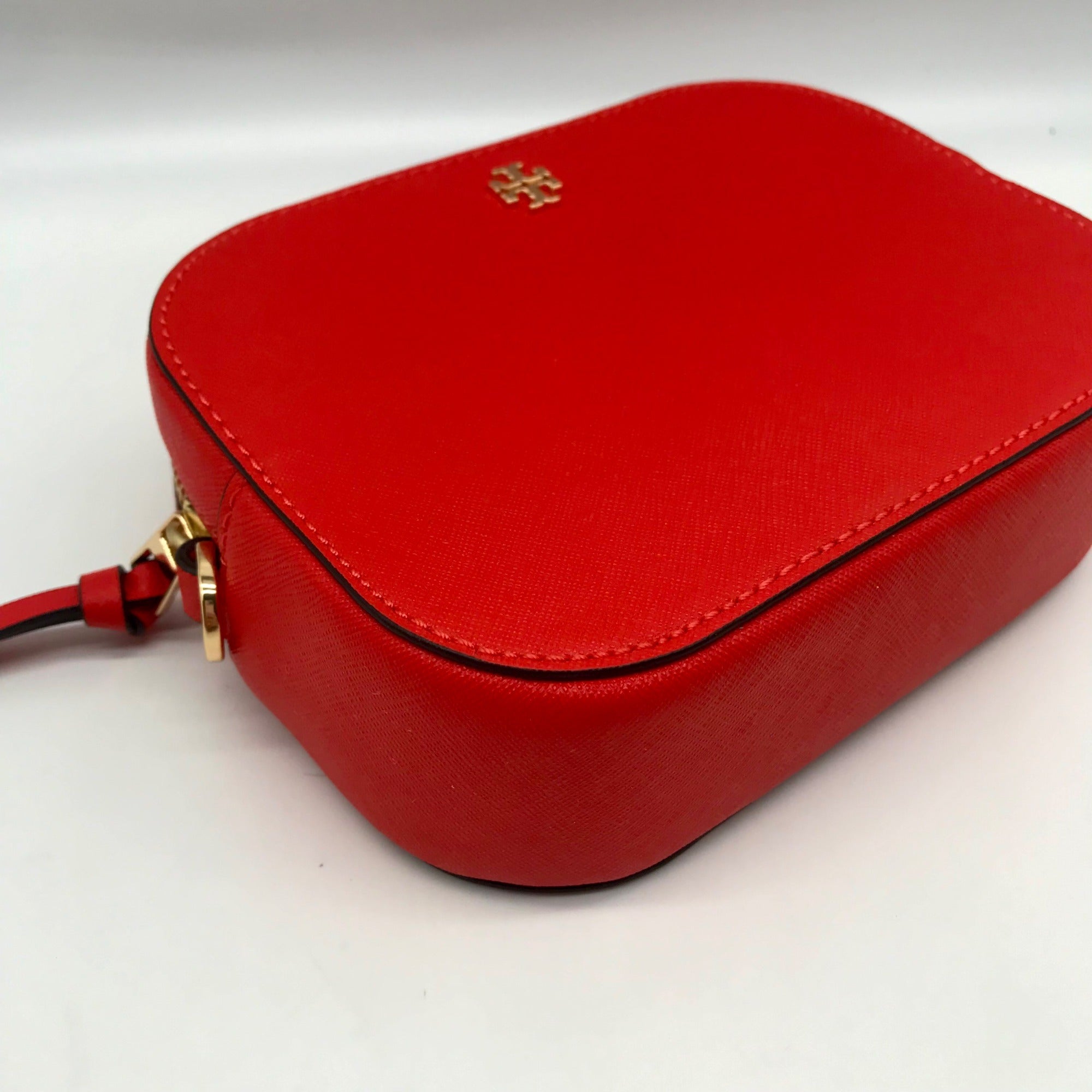 Tory Burch Orange Saffiano Leather Robinson Round Crossbody Bag