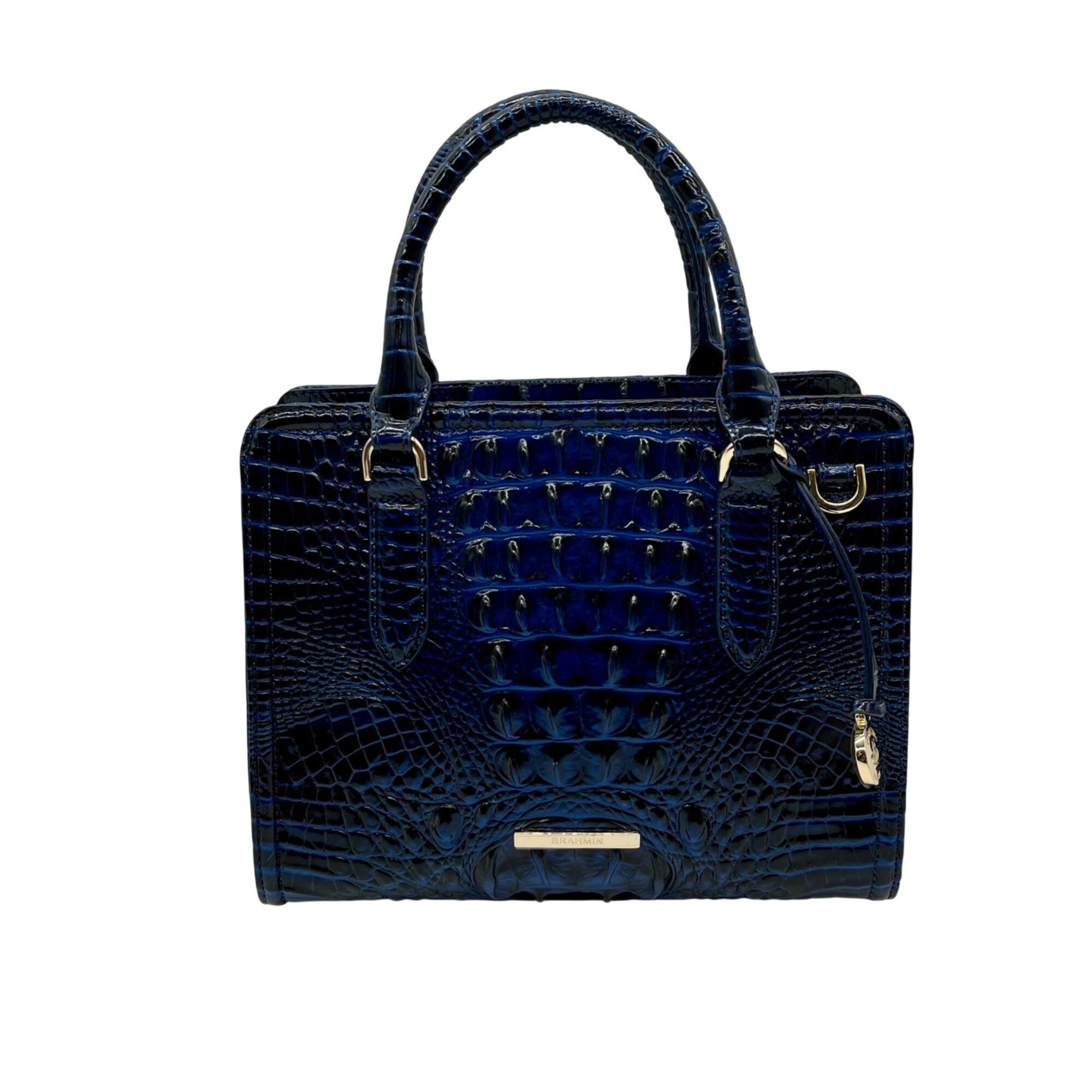 Brahmin Blue Leather Caim Melbourn Satchel bag 