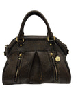 Brahmin Brown And Orange Pebbled Leather Satchel