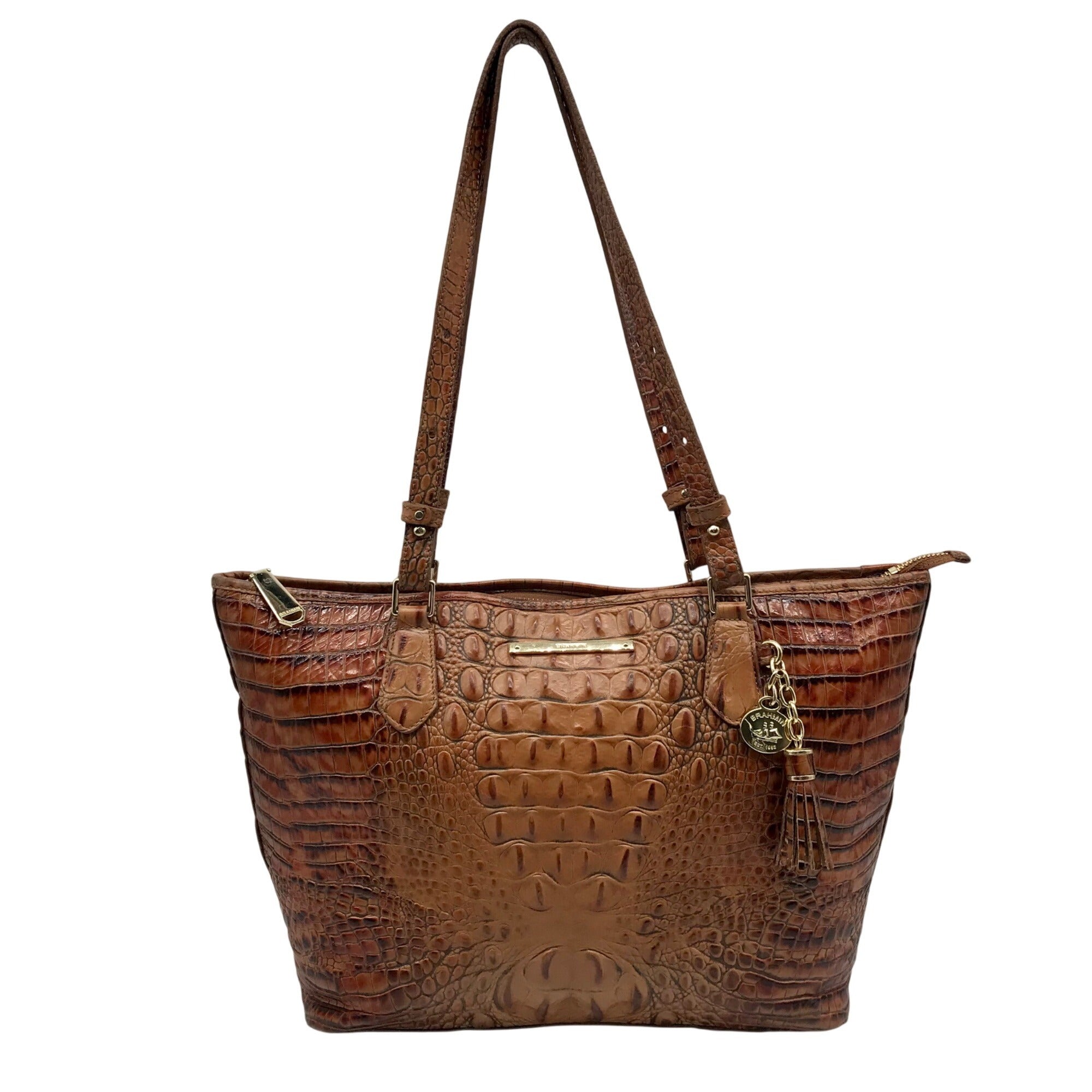 Brahmin Melbourne Croc Embossed Leather Asher Tote Bag 
