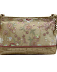 Brahmin Metallic Floral Embroidered And Croc-Embossed Shoulder Bag