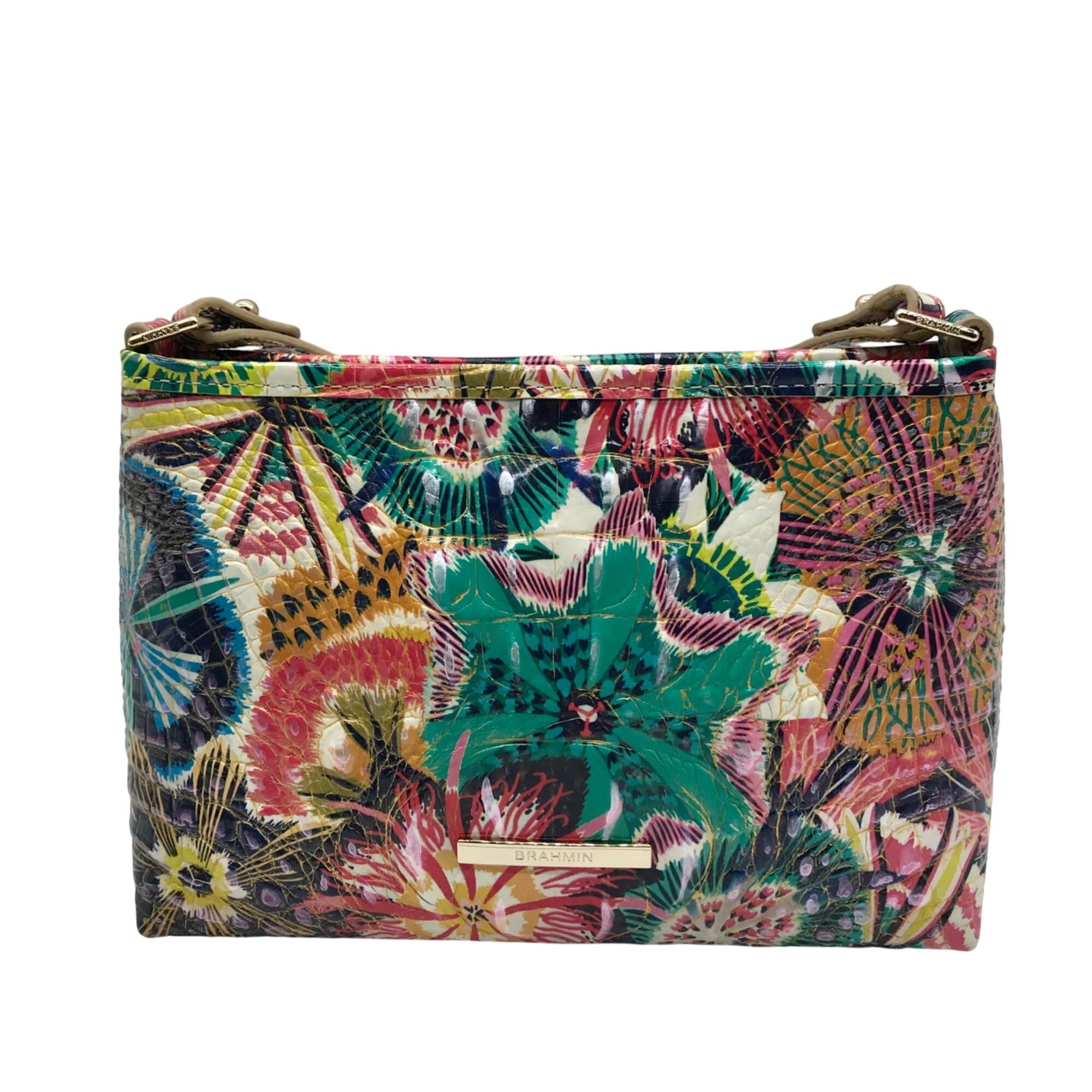 Brahmin Multicolor Croc Embossed Leather Lorelei Shoulder Bag