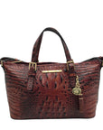 Brahmin Pecan Melbourne Croc Embossed Leather Asher Convertible Satchel