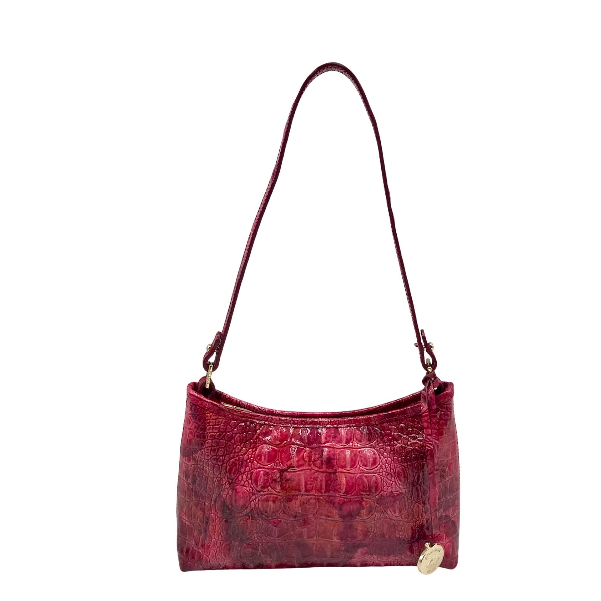 Brahmin Petunia Melbourne Croc Embossed Leather Anytime Shoulder Bag 