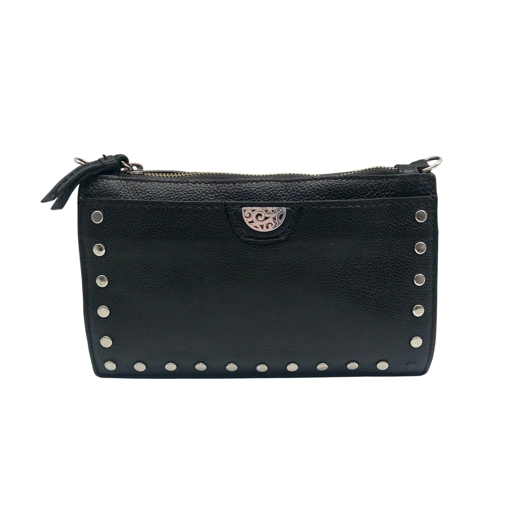 Brighton Black Pebbled Leather Preety Tough Rox Crossbody