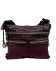 Brighton Burgundy Nylon And Croc-Embossed Crossbody