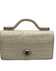Brighton Cream Croc-Embossed Organizer Crossbody Bag