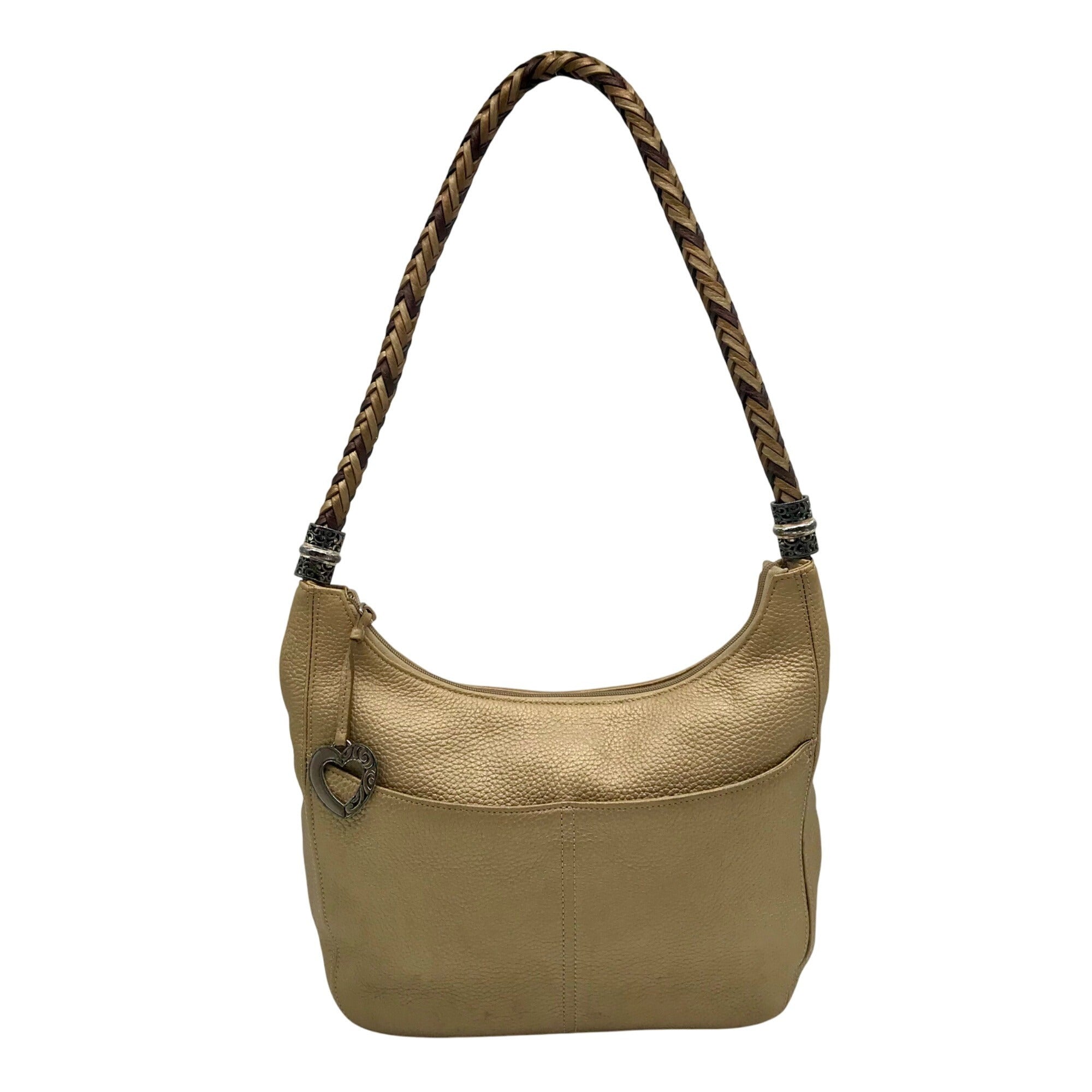 Brighton Gold Pebbled Leather Barbados Shoulder Bag