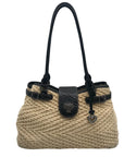 Brighton Khaki Woven Shoulder Tote Bag