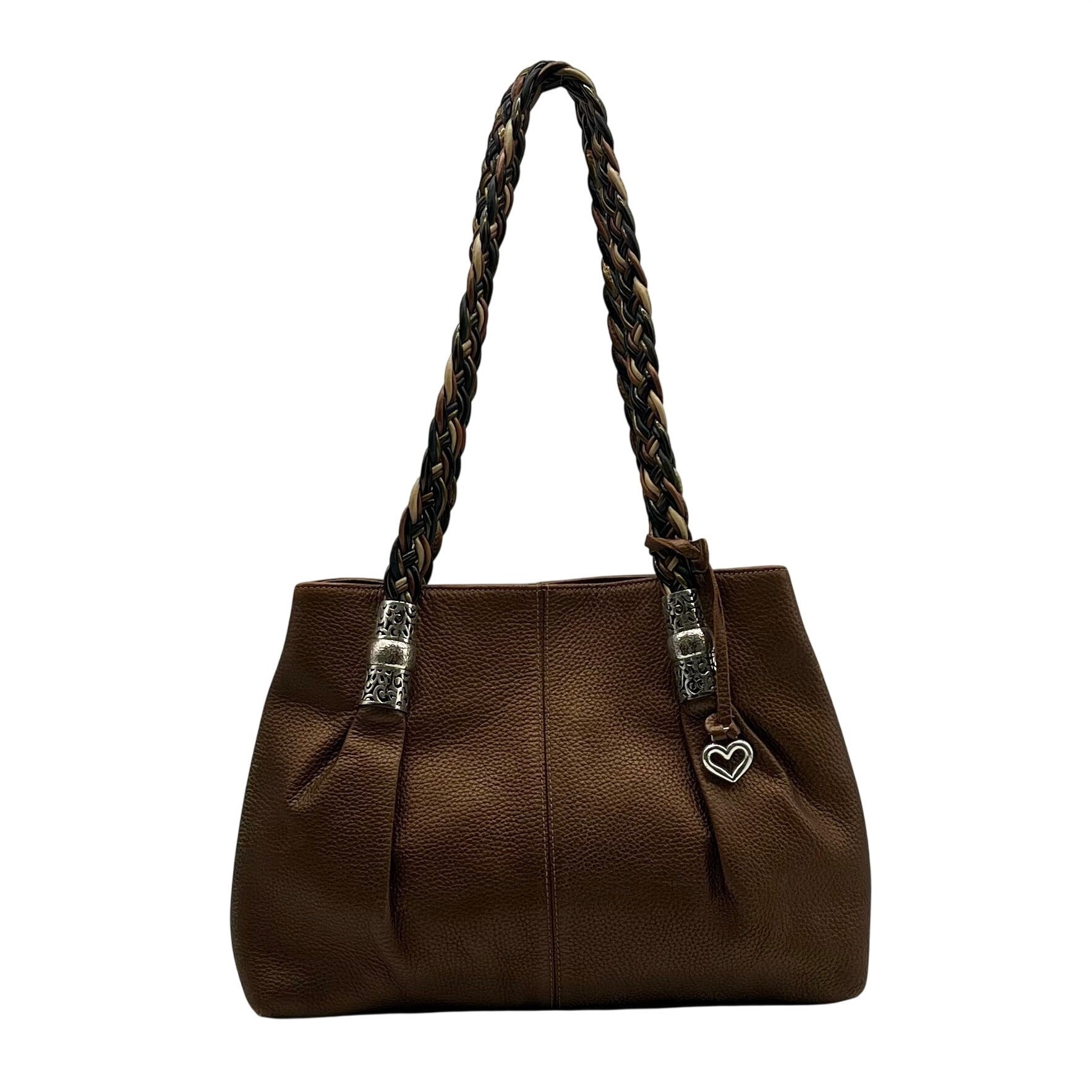 Brighton Metallic Brown Pebbled Leather Shoulder Bag