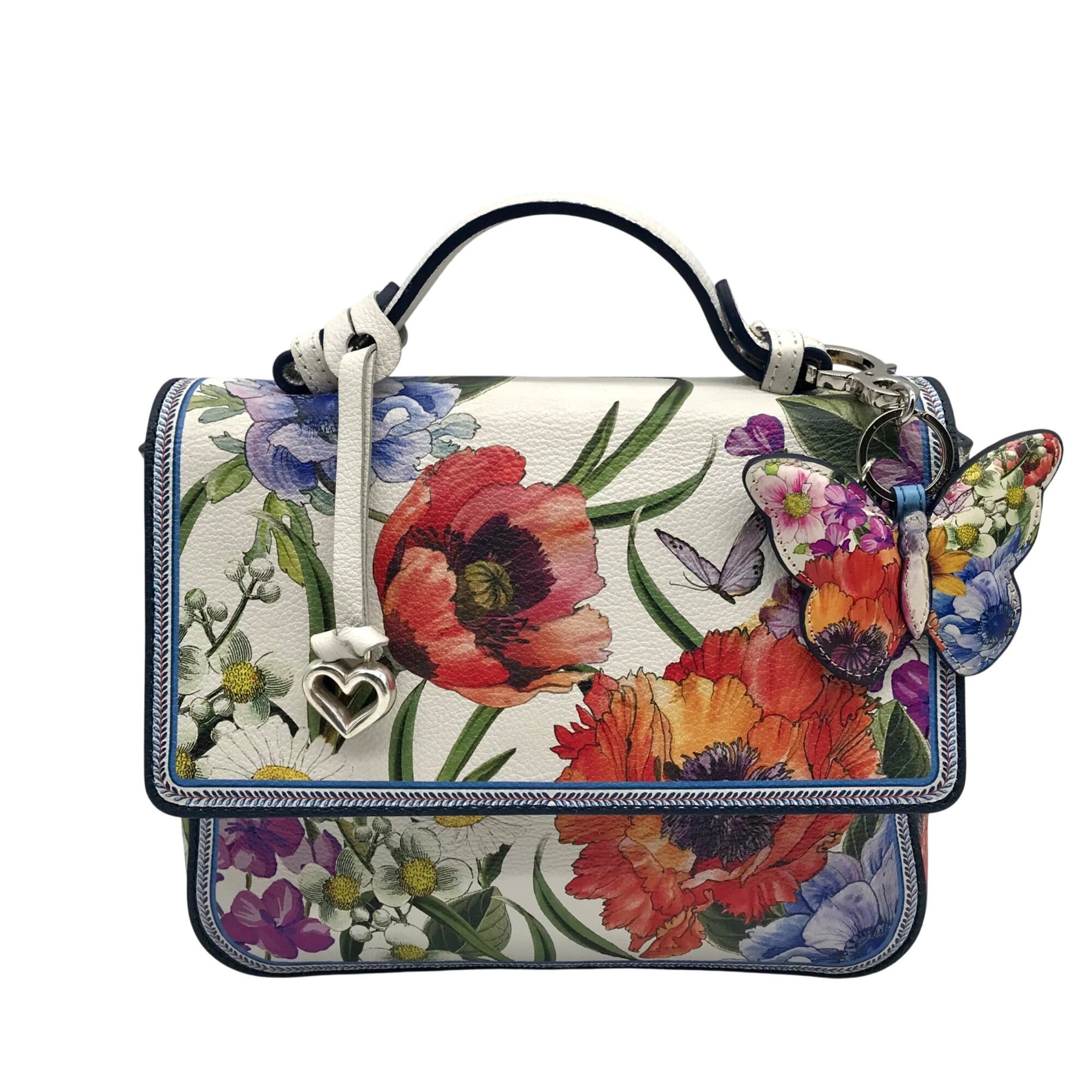 Brighton Multicolor Floral Pebbled Leather Clarette Crossbody Bag