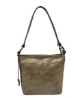 Brighton Neutral Patent Croc Embossed Leather Cher Shoulder Bag And Wallet