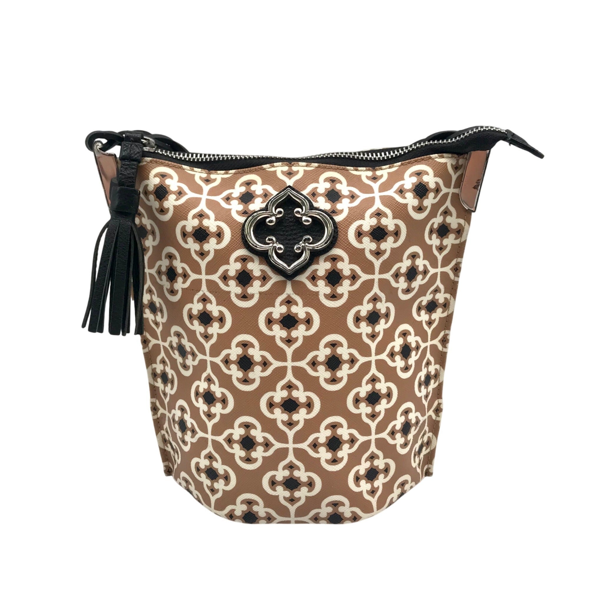 Brighton Tan Coated Canvas Pattern Crossbody 