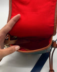 Dooney & Bourke Forest Green Pebbled Leather Canteen Crossbody Bag