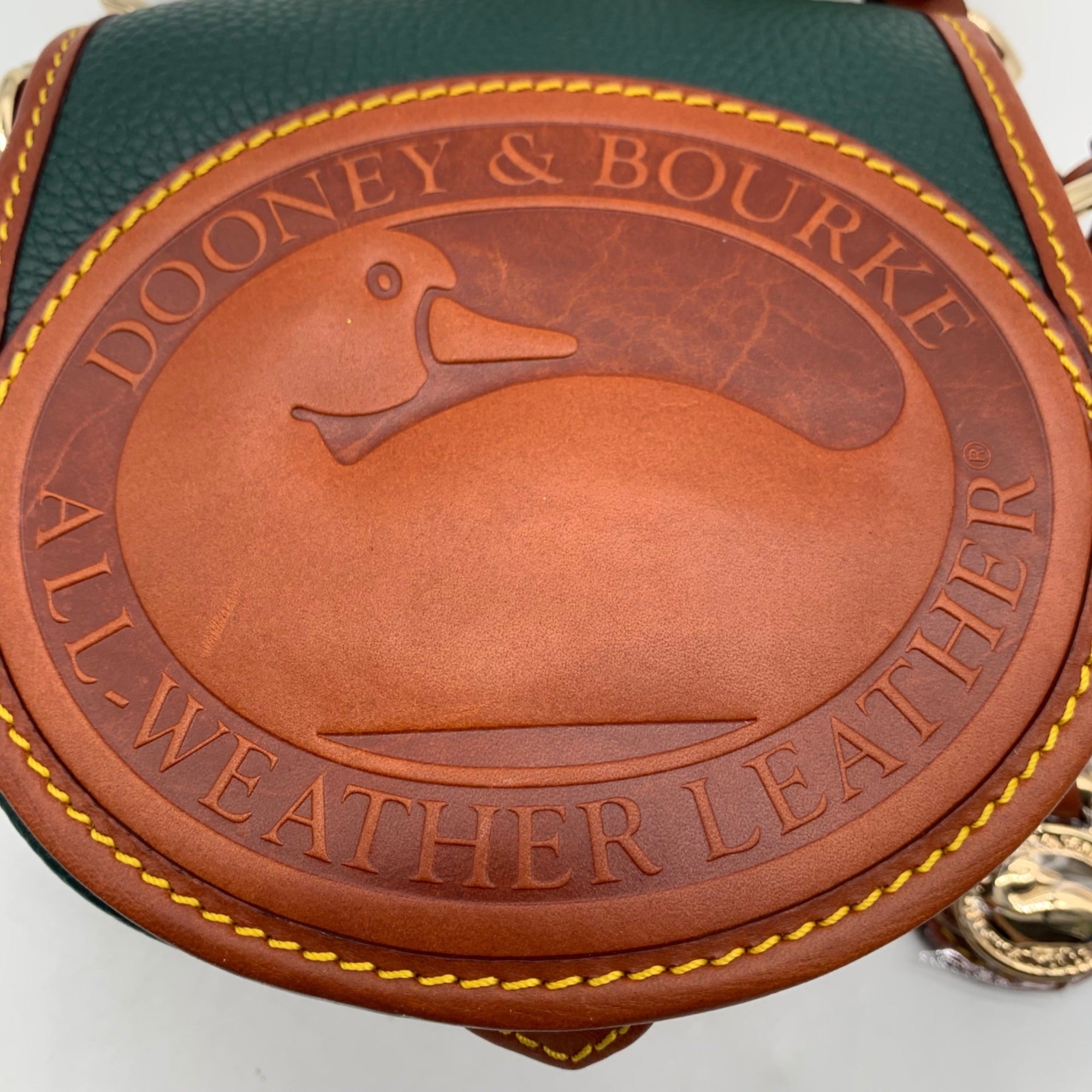 Dooney &amp; Bourke Forest Green Pebbled Leather Canteen Crossbody Bag