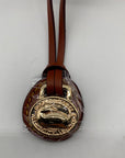 Dooney & Bourke Forest Green Pebbled Leather Canteen Crossbody Bag