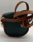 Dooney & Bourke Forest Green Pebbled Leather Canteen Crossbody Bag