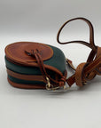 Dooney & Bourke Forest Green Pebbled Leather Canteen Crossbody Bag