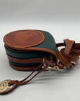 Dooney & Bourke Forest Green Pebbled Leather Canteen Crossbody Bag