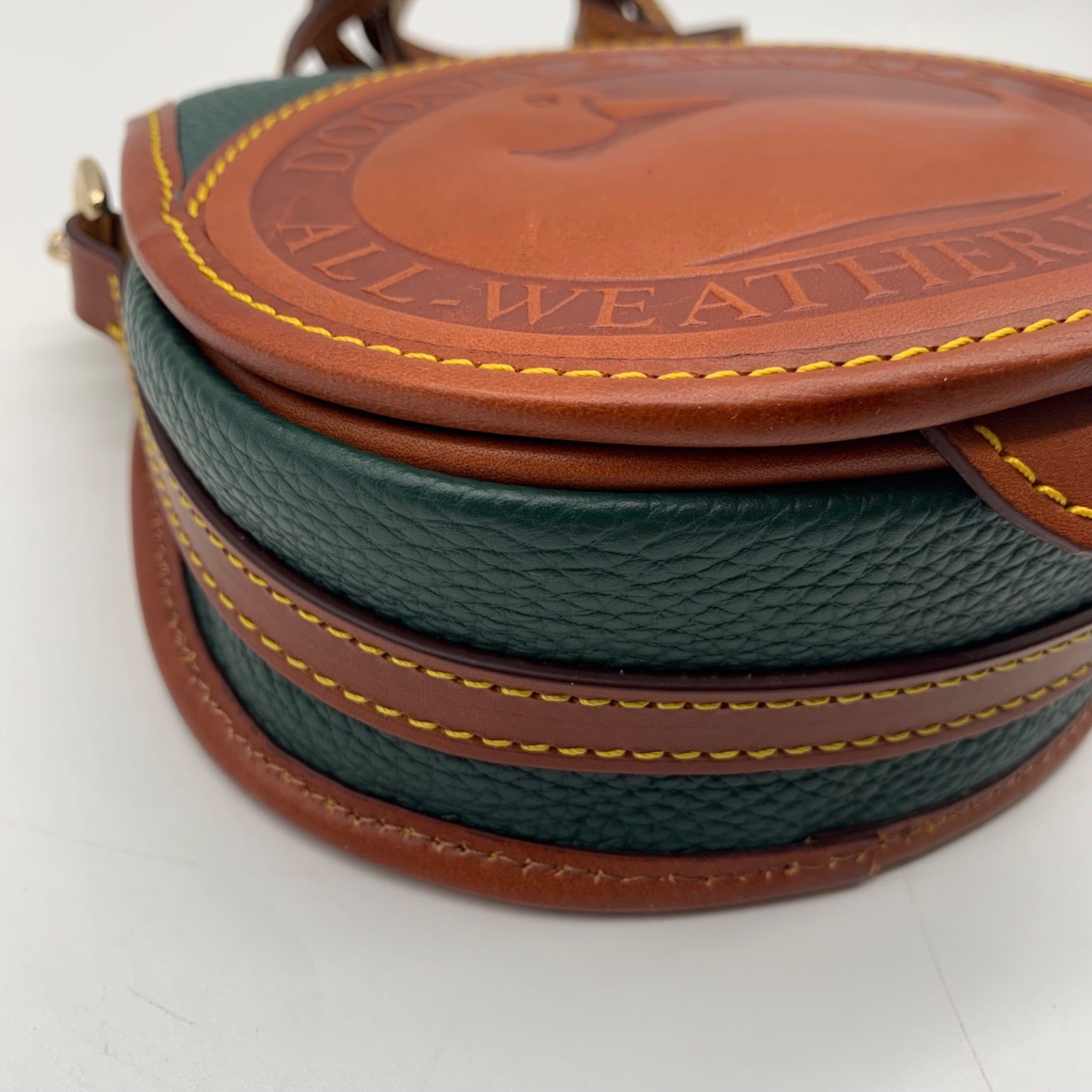 Dooney &amp; Bourke Forest Green Pebbled Leather Canteen Crossbody Bag