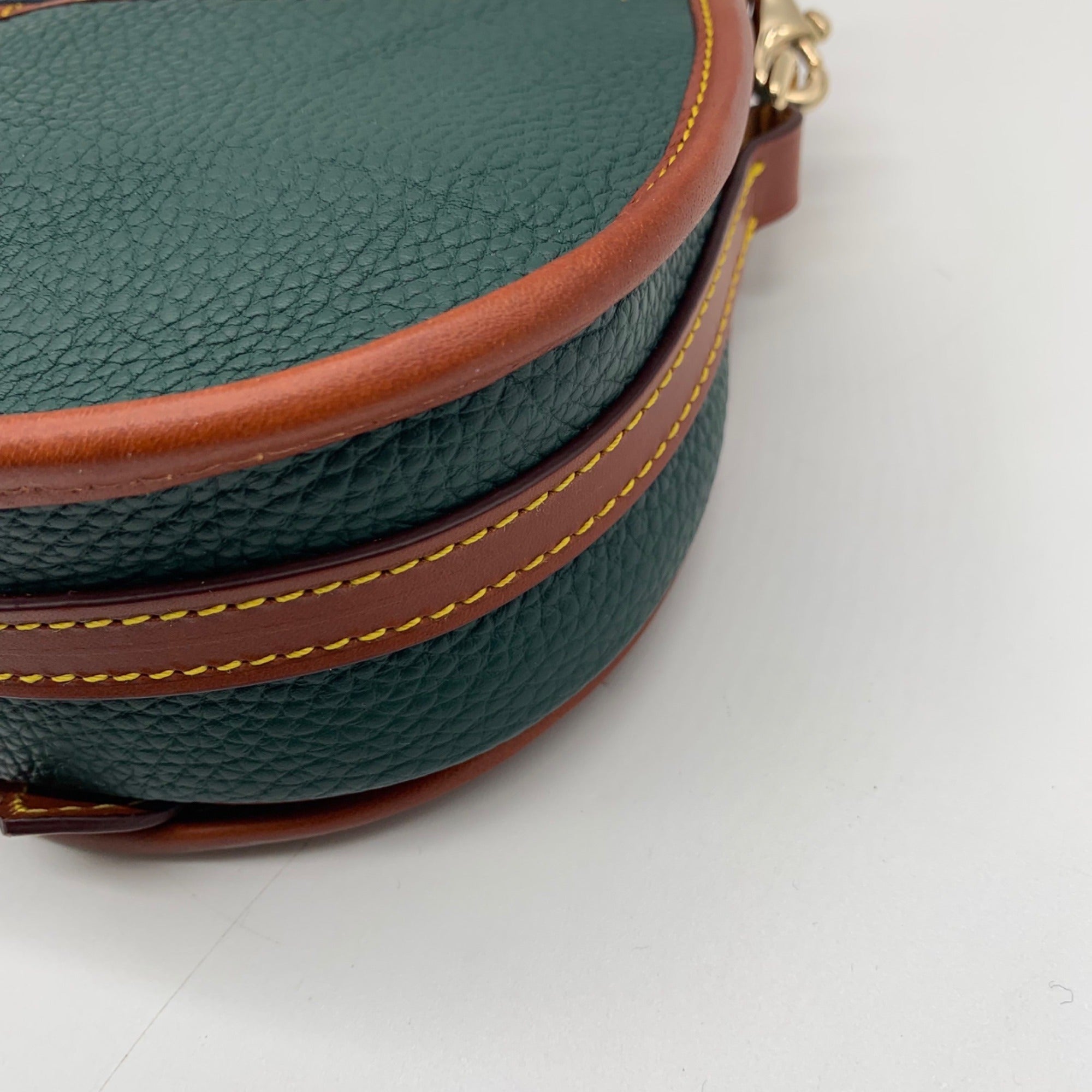 Dooney &amp; Bourke Forest Green Pebbled Leather Canteen Crossbody Bag