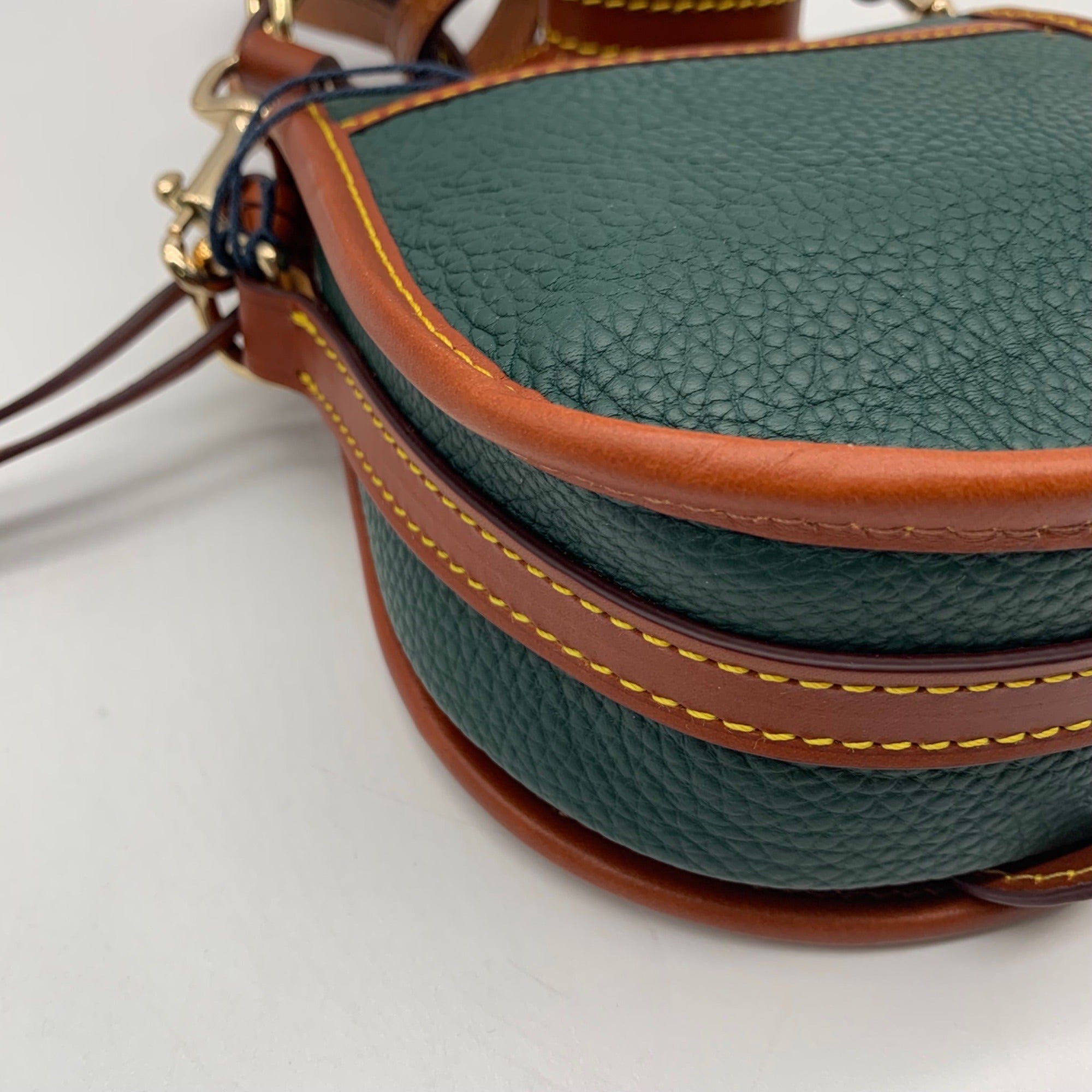 Dooney &amp; Bourke Forest Green Pebbled Leather Canteen Crossbody Bag