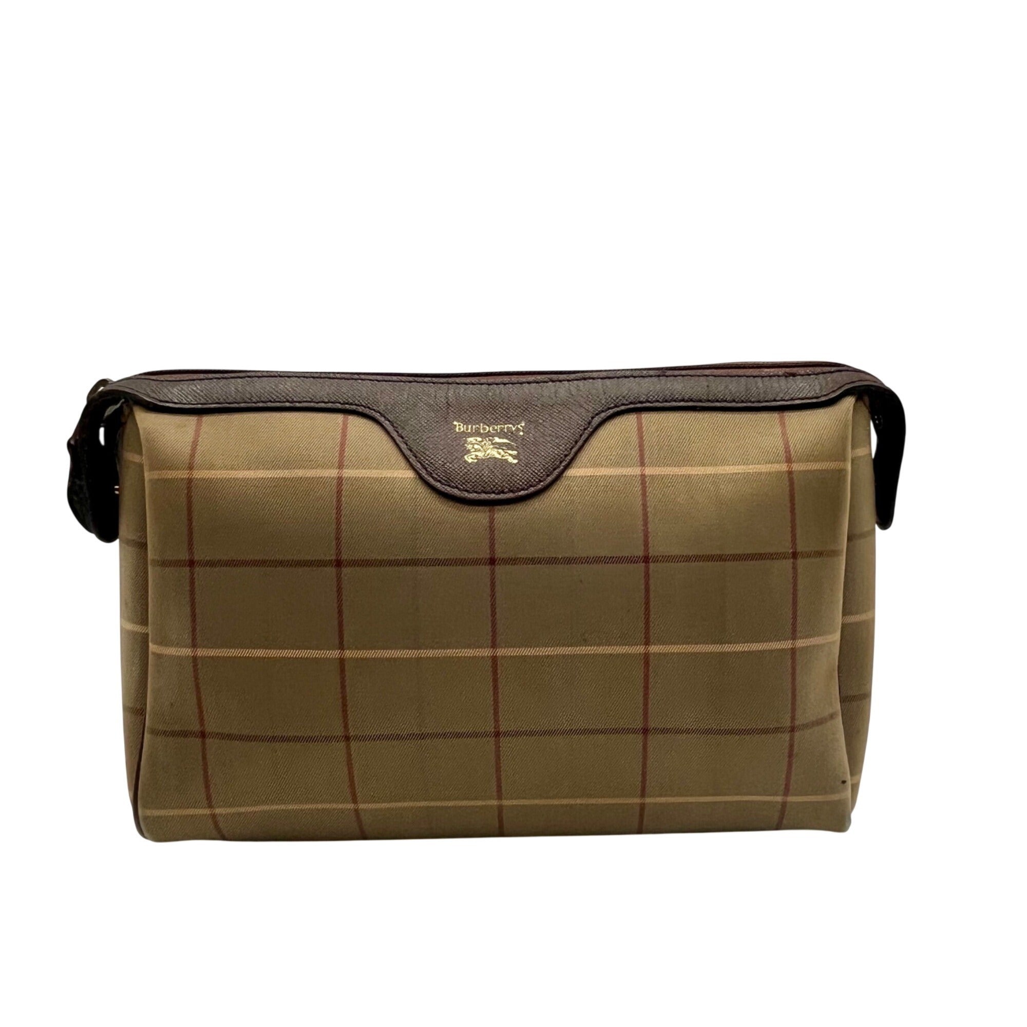 Burberrys Vintage Nova Check Canvas Zip Pouch