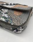 MMS Brands Grey Sequin-Embellished Evening Clutch