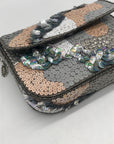MMS Brands Grey Sequin-Embellished Evening Clutch