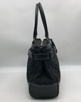 Vintage Coach Y2K Black Jacquard Canvas Hampton Satchel Bag