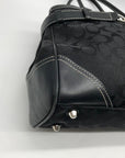 Vintage Coach Y2K Black Jacquard Canvas Hampton Satchel Bag