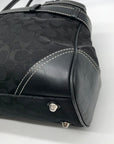 Vintage Coach Y2K Black Jacquard Canvas Hampton Satchel Bag