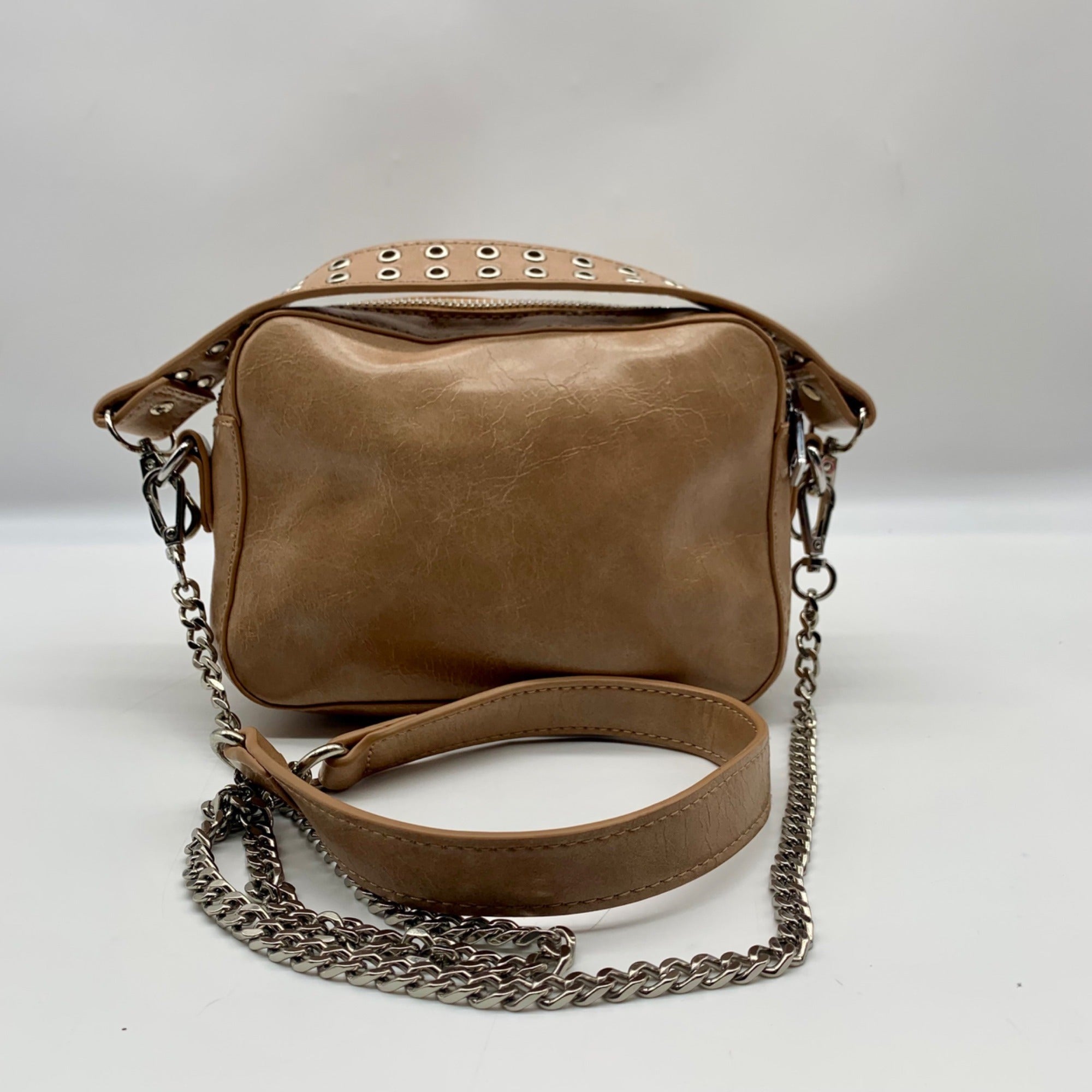 MMS Brands Brown Faux Leather Mini Cargo-Style Crossbody Bag
