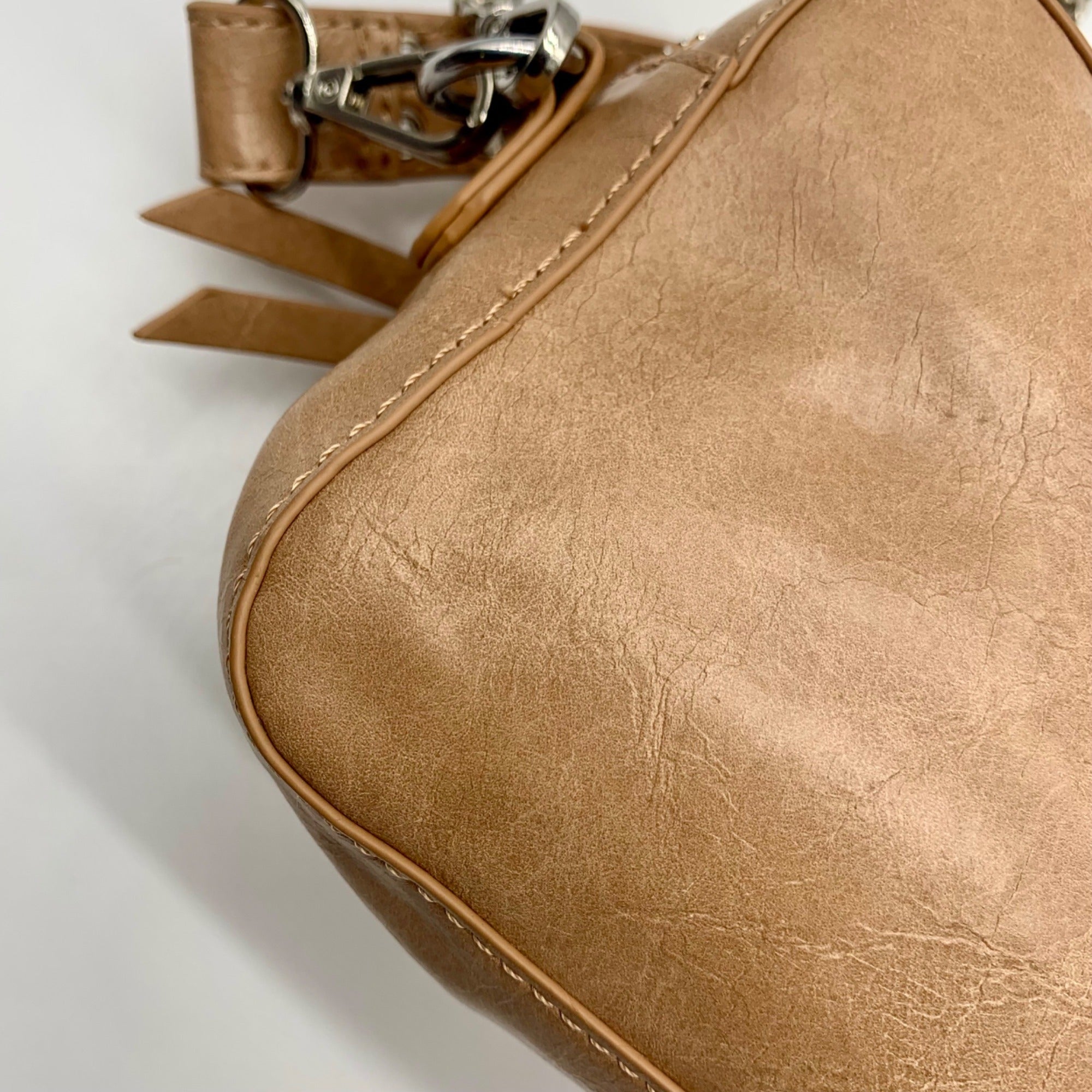 MMS Brands Brown Faux Leather Mini Cargo-Style Crossbody Bag