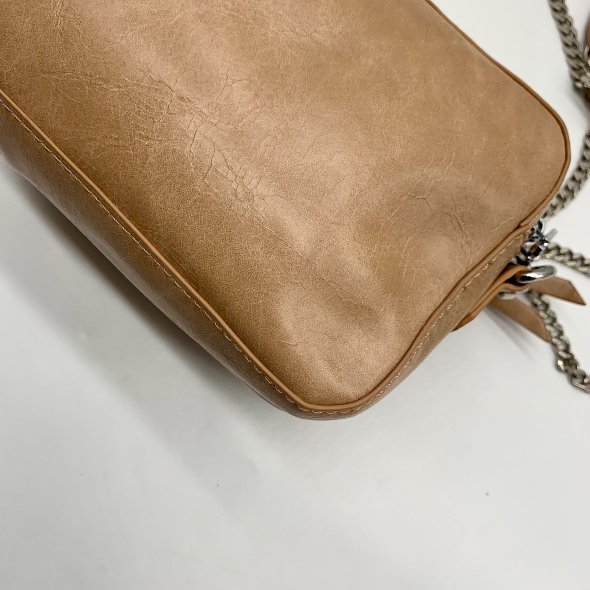 MMS Brands Brown Faux Leather Mini Cargo-Style Crossbody Bag